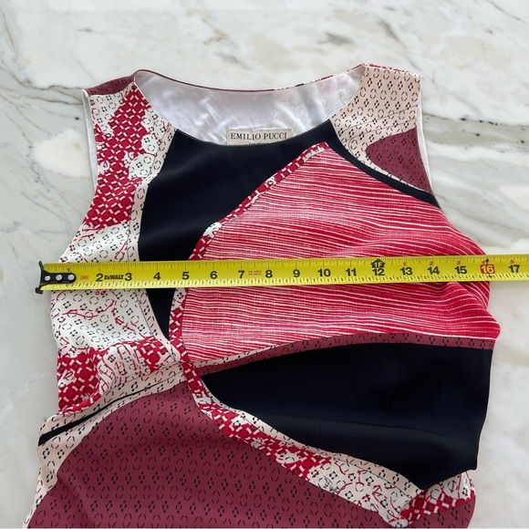 EMILIO PUCCI RED MULTI PRINT DRESS IT 46 / US 12 NWTS! - Picture 8 of 17